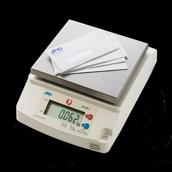 A&D AP-30i 2kg x 1g/30kg x 10g Post Office Scale