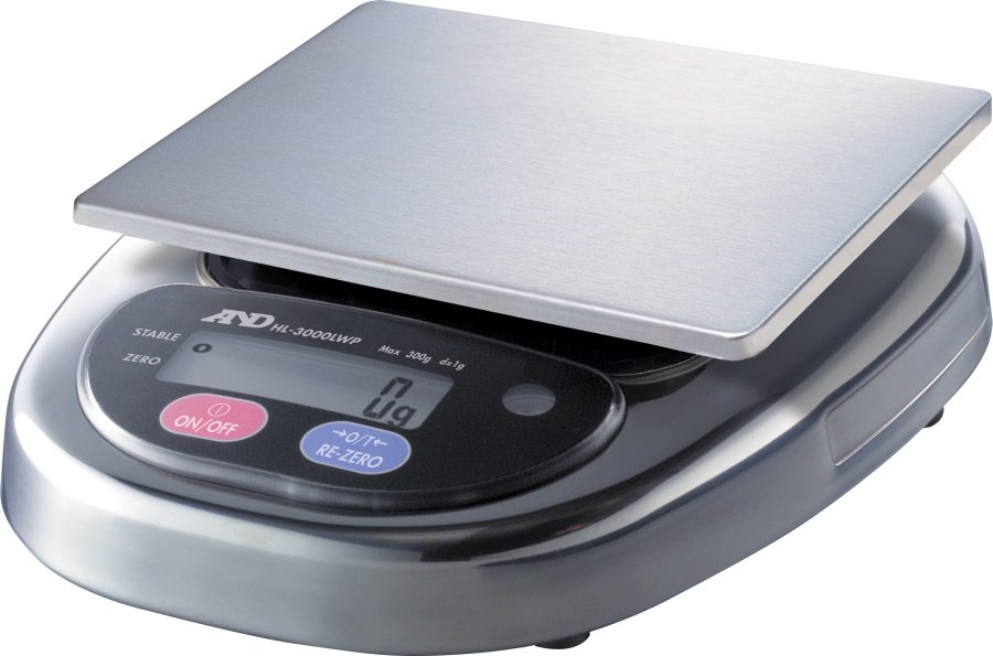 A&D HL-3000LWP 3000g x 1g Digital Scale With Large Platform