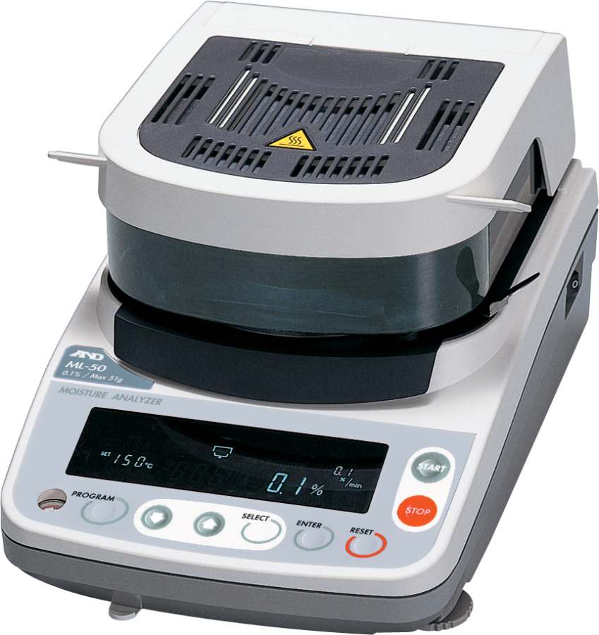 A&D ML-50 50g x 0.005g/0.1 percent Moisture Analyser