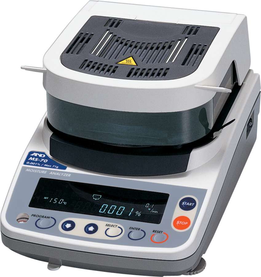 A&D MS-70 70g x 0.0001g/0.001 percent Moisture Analyser